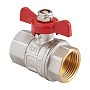 Кран латунный шаровой MVI BV.513 DN 15 PN 40 никелированный полнопроходной муфта-муфта бабочка купить в Новосибирске | "Проконсим"
