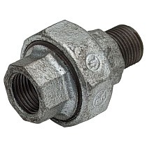 Американки чугунные DN 15-50 PN 16 оцинкованные муфта-штуцер с плоской прокладкой Fittex Plus купить в Новосибирске | "Проконсим"