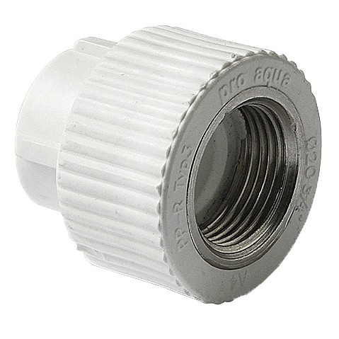 Муфта комбинированная ПП 25-3/4'' PN 25 с внутренней резьбой белая Pro Aqua PA22014P купить в Новосибирске | "Проконсим"