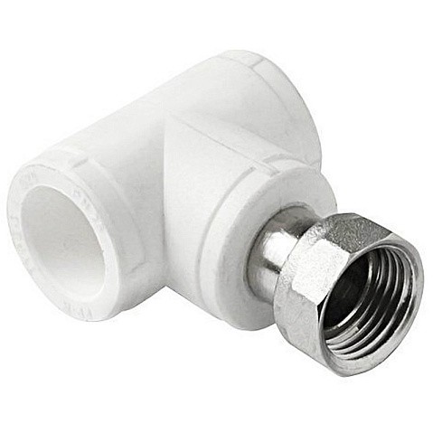 Тройник комбинированный ПП 20-3/4'' PN 25 с накидной гайкой белый Pro Aqua PA29110 купить в Новосибирске | "Проконсим"