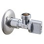 Кран латунный шаровой угловой MVI BV.464 DN 15-15 PN 10 хромированный штуцер бабочка купить в Новосибирске | "Проконсим"