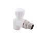 Кран шаровой для радиатора ПП 20-1/2'' PN 25 угловой с американкой белый РТП 10585 купить в Новосибирске | "Проконсим"
