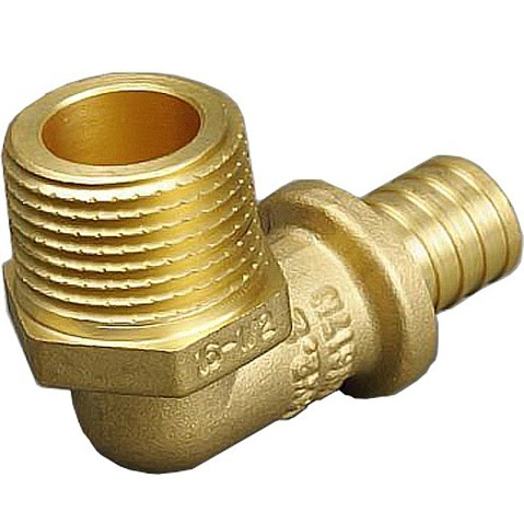 Угольник латунный для PEX труб 20-1/2'' PN 10 под надвижную гильзу с наружной резьбой ONE PLUS купить в Новосибирске | "Проконсим"