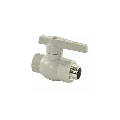 Краны шаровые ПП DN 20-32 PN 25 комбинированные с наружной резьбой серые Valfex  купить в Новосибирске | "Проконсим"