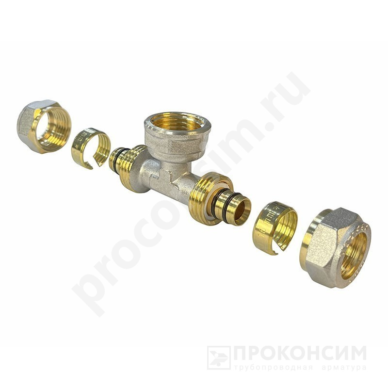Цена [%TOWN_PRICE%].  Под заказ. Тройник обжимной Valfex VF.332.N, DN 20х20 PN 10, G-1/2'' с переходом на внутреннюю резьбу (930020084) со склада Проконсим в Новосибирске