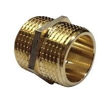 Ниппели латунные никелированные DN 15-50 PN 40 штуцер-штуцер  купить в Новосибирске | "Проконсим"
