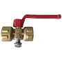 Кран латунный шаровой 11Б18бк(у)2 DN 15 PN 16 под манометр G1/2''хG1/2'' без контрольного фланца муфта-муфта рычаг Пензапромарматура