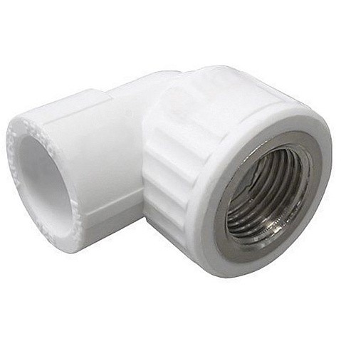 Угольник комбинированный ПП 20-1/2'' PN 25 с внутренней резьбой белый VALFEX  купить в Новосибирске | "Проконсим"