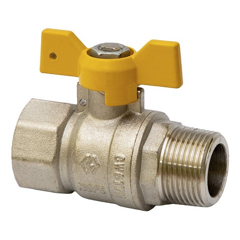 Краны латунные шаровые газовые DN 15-20 PN 25 бабочка муфта-штуцер MVI BV.814 купить в Новосибирске | "Проконсим"
