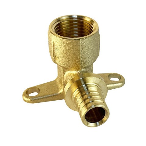 Угольник латунный для PEX труб 20-1/2'' PN 16  под надвижную гильзу Valfex VF.454.AF купить в Новосибирске | "Проконсим"