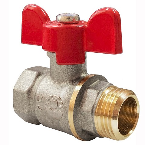 Кран латунный шаровой Valfex Optima.218.NLB1 11Б27фт1М DN 20 PN 25 никелированный муфта-штуцер бабочка купить в Новосибирске | "Проконсим"