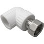 Угольник комбинированный ПП 20-1/2'' PN 25 с накидной гайкой белый VALFEX  купить в Новосибирске | "Проконсим"