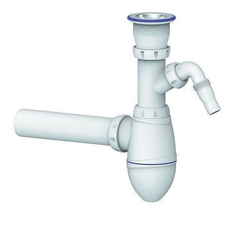 Сифон для мойки Unicorn В310V, 40х40 прямой отвод, 1 1/2'' х40 чаша из нержавеющей стали с отводом для стиральной машины купить в Новосибирске | "Проконсим"
