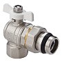 Кран латунный шаровой MVI BV.523 DN 15 PN 40 угловой с уплотнением никелированный полнопроходной американка купить в Новосибирске | "Проконсим"