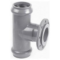Тройники НПВХ раструбные SDR26 DN 90-225 PN 10 с металлическим фланецем Хемкор купить в Новосибирске | "Проконсим"