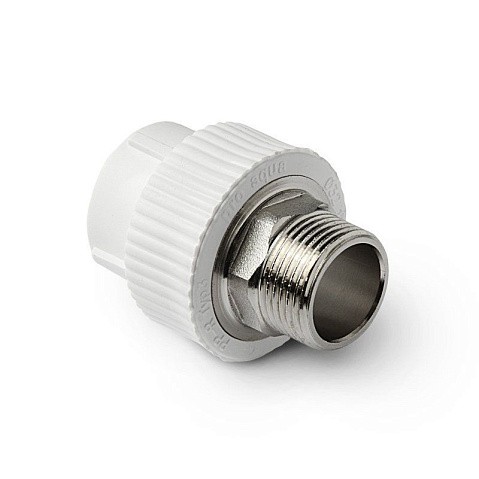 Муфты ПП DN 32-110 PN 25 комбинированные под ключ с наружной резьбой белые Pro Aqua купить в Новосибирске | "Проконсим"