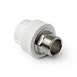 Муфты ПП DN 32-110 PN 25 комбинированные под ключ с наружной резьбой белые Pro Aqua купить в Новосибирске | "Проконсим"