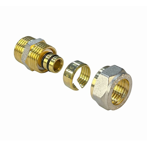 Муфта латунная для PEX труб 32-1'' PN 10 обжимная никелированная Valfex VF.302.N  купить в Новосибирске | "Проконсим"