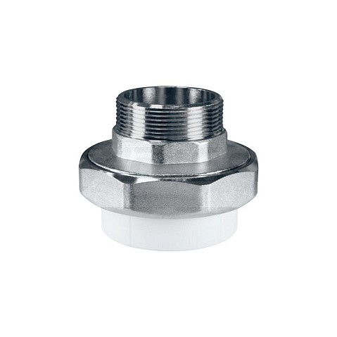 Муфта усиленная комбинированная разъёмная VALFEX 20 PN 25 G-1/2'' американка-НР белая купить в Новосибирске | "Проконсим"