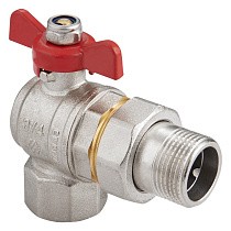 Краны латунные шаровые угловой DN 15-25 PN 40 никелированные бабочка американка MVI BV.522 купить в Новосибирске | "Проконсим"