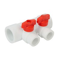 Коллекторы ПП DN 32-40 PN 25 универсальные с отсечными кранами белые Valfex купить в Новосибирске | "Проконсим"