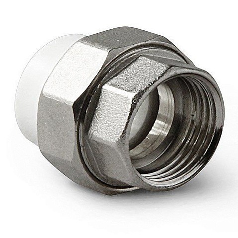 Муфта комбинированная ПП 40-1 1/4'' PN 25 разъёмная с внутренней резьбой белая Pro Aqua PA20020 купить в Новосибирске | "Проконсим"