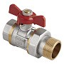Кран латунный шаровой MVI AquaHit BV.320.04 DN 15 PN 25 бабочка американка полнопроходной никелированный