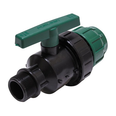 Кран шаровый ПЭ компрессионный комбинированный НР DN 25-3/4'' PN 10 купить в Новосибирске | "Проконсим"