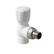 Краны шаровые ПП DN 20-25 PN 25 для радиатора угловые белые Pro Aqua купить в Новосибирске | "Проконсим"
