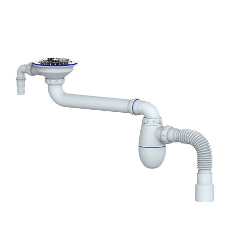 Сифон для умывальника Unicorn ВС10V, 40х50 гибкий отвод, 3 1/2'' х40 чаша из нержавеющей стали с отводом для стиральной машины купить в Новосибирске | "Проконсим"