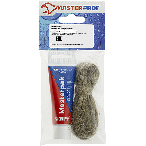 Набор уплотнительный паста +лён для воды, пара 25гр+ 7гр Masterpak купить в Новосибирске | "Проконсим"