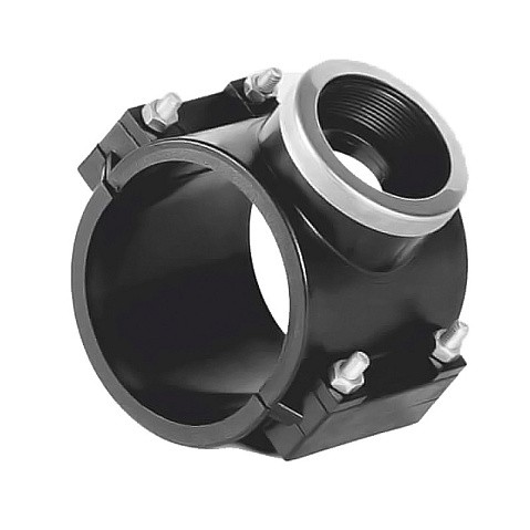 Седелки болтовые НПВХ DN 90-225 PN 10 с внутренней резьбой Хемкор купить в Новосибирске | "Проконсим" Седелки болтовые НПВХ DN 90-225 PN 10 с внутренней резьбой Хемкор купить в Новосибирске | "Проконсим"