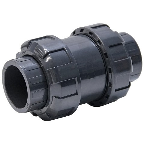 Клапан обратный пружинный НПВХ DN 50 уплотнение EPDM черный Aquaviva SHV050 купить в Новосибирске | "Проконсим"