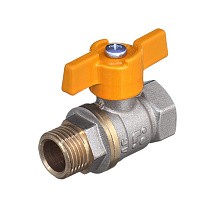 Краны латунные шаровые газовые БАЗ 11Б27п1 DN 15 PN 16 муфта-штуцер бабочка купить в Новосибирске | "Проконсим"