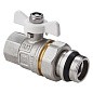 Кран латунный шаровой MVI BV.521 DN 15 PN 40 с уплотнением никелированный полнопроходной американка бабочка купить в Новосибирске | "Проконсим"