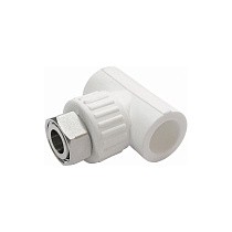 Тройник ПП с накидной гайкой 20-3/4'' PN 25 белый купить в Новосибирске | "Проконсим"