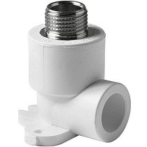 Угольники установочные ПП DN 20-25 PN 25 с наружной резьбой белые Pro Aqua купить в Новосибирске | "Проконсим"