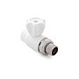 Кран шаровой для радиатора ПП 25-3/4'' PN 25 прямой с американкой белый РТП 10587 купить в Новосибирске | "Проконсим"