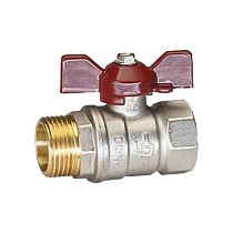 Краны латунные шаровые DN 15-32 PN 25-40 никелированные бабочка муфта-штуцер Temper серия 88 ГОСТ Р 59553 купить в Новосибирске | "Проконсим"