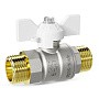 Краны латунные шаровые DN 15-25 PN 40 никелированные бабочка белая штуцер-штуцер LD Pride 47.304 купить в Новосибирске | "Проконсим"