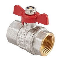 Краны латунные шаровые DN 15-25 PN 40 никелированные бабочка муфта-муфта MVI BV.513 купить в Новосибирске | "Проконсим"