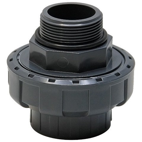 Муфта разборная НПВХ DN 32-1" PN 16 клеевая с наружной резьбой черная Aquaviva BMG32100 купить в Новосибирске | "Проконсим"