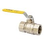 Кран латунный шаровой газовый MVI BV.811 DN 25 PN 25 никелированный полнопроходной муфта-муфта рычаг