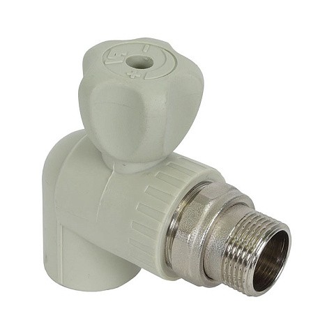 Кран шаровой для радиатора угловой VALFEX 25 PN 25 G-1/2'' серый купить в Новосибирске | "Проконсим"
