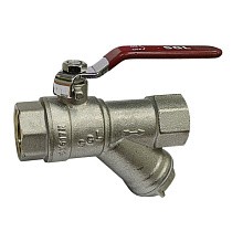 Краны латунные шаровые SGL 11Б27п с фильтром DN 15-20 PN 20 муфта-муфта рычаг купить в Новосибирске | "Проконсим"