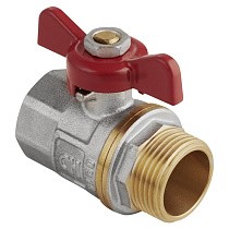 Краны латунные шаровые DN 15-25 PN 25 никелированные бабочка муфта-штуцер MVI AquaHit BV.314.04 купить в Новосибирске | "Проконсим"