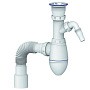 Сифон для мойки Unicorn В320V, 40х50 гибкий отвод, 1 1/2'' х40 чаша из нержавеющей стали с отводом для стиральной машины купить в Новосибирске | "Проконсим"