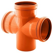 Крестовина ПП для наружной канализациии 90гр. DN 110-110-110 РТП купить в Новосибирске | "Проконсим"