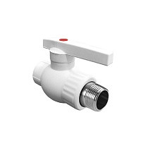 Краны шаровые ПП DN 20-32 PN 25 комбинированные с наружной резьбой белые Valfex  купить в Новосибирске | "Проконсим"
