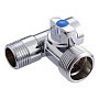 Кран латунный шаровой MVI BV.462 DN 15-20 PN 10 хромированный проходной штуцер бабочка купить в Новосибирске | "Проконсим"